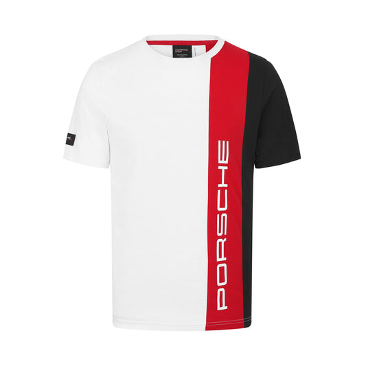 PORSCHE FW MENS STRIPE TEE WHITE