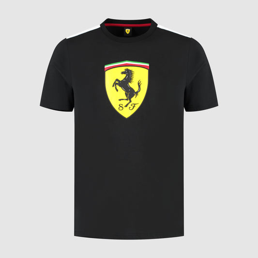 SCUDERIA FERRARI FW MENS LARGE SHIELD TEE BLACK
