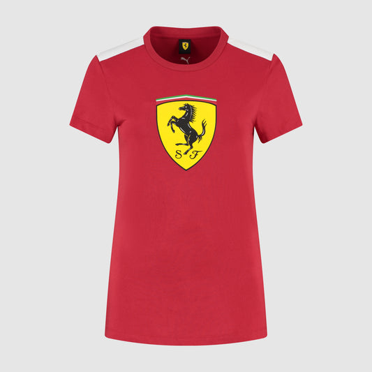 SCUDERIA FERRARI FW LARGE SHIELD TEE DARK CHERRY Lady