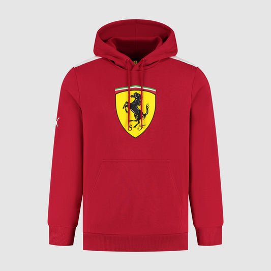 SCUDERIA FERRARI FW LARGE SHIELD HOODY DARK CHERRY
