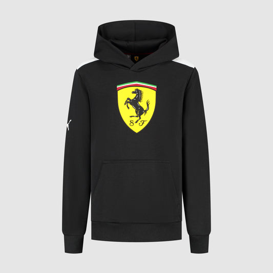 SCUDERIA FERRARI FW LARGE SHIELD HOODY BLACK Kid