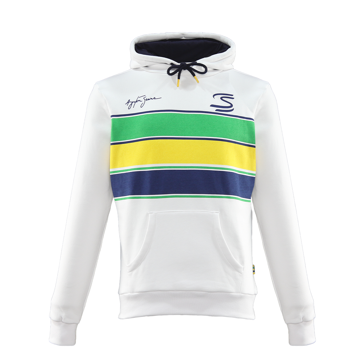 SENNA STRIPE PULLOVER HOODIE MENS WHITE
