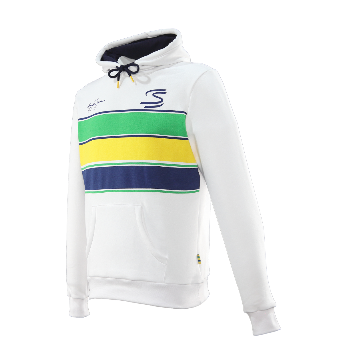 SENNA STRIPE PULLOVER HOODIE MENS WHITE