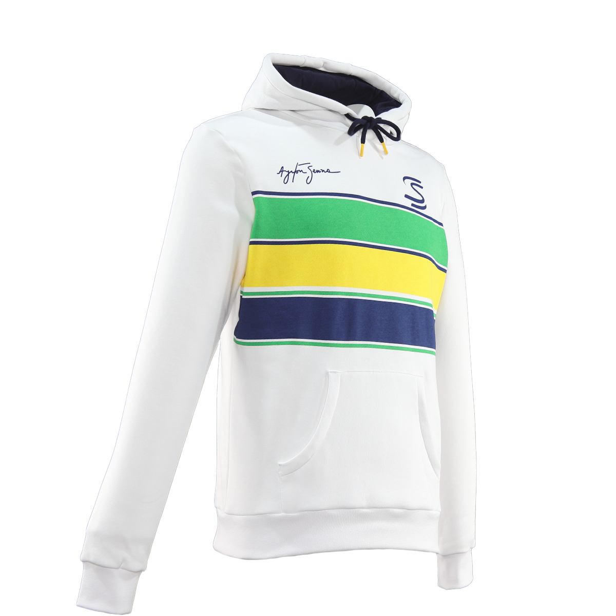 SENNA STRIPE PULLOVER HOODIE MENS WHITE