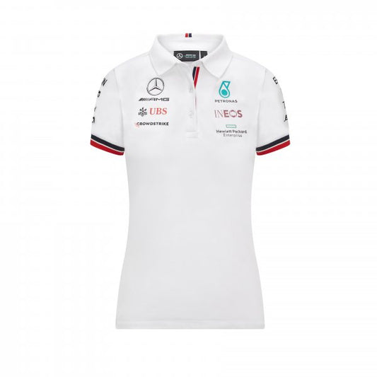 Mercedes Team Poloshirt White Lady