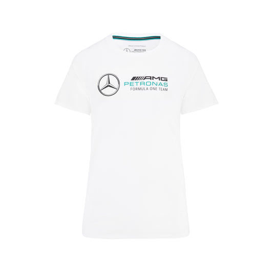 Mercedes FW Large Logo Tee White Lady