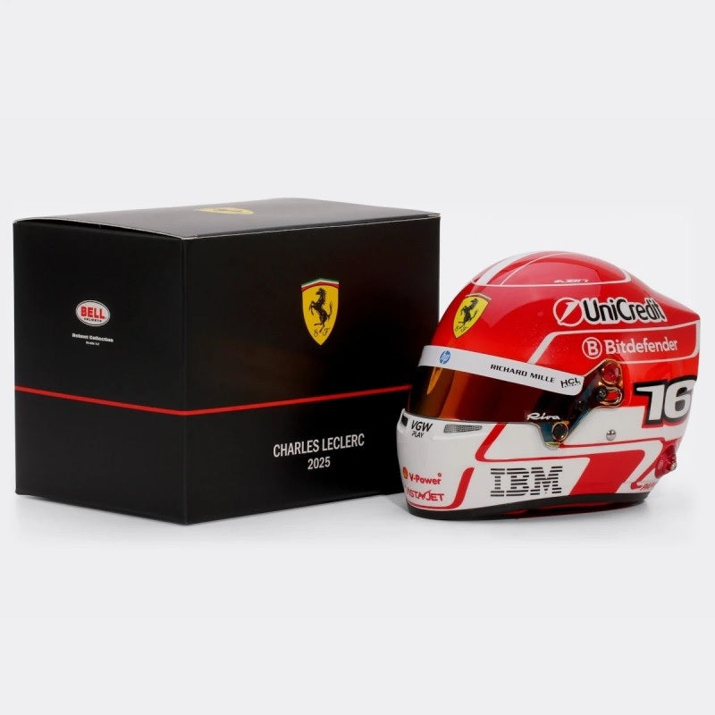 SCUDERIA FERRARI CHARLES LECLERC 2025 MINI-HELMET 1:2 Scale