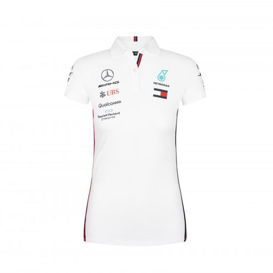 Mercedes Team Poloshirt White Lady