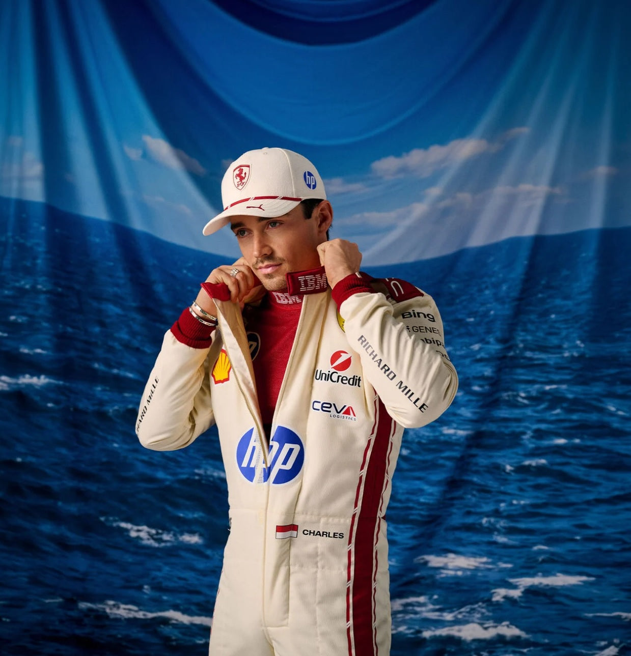 SCUDERIA FERRARI RP SE MONACO LECLERC CAP Frost Ivory
