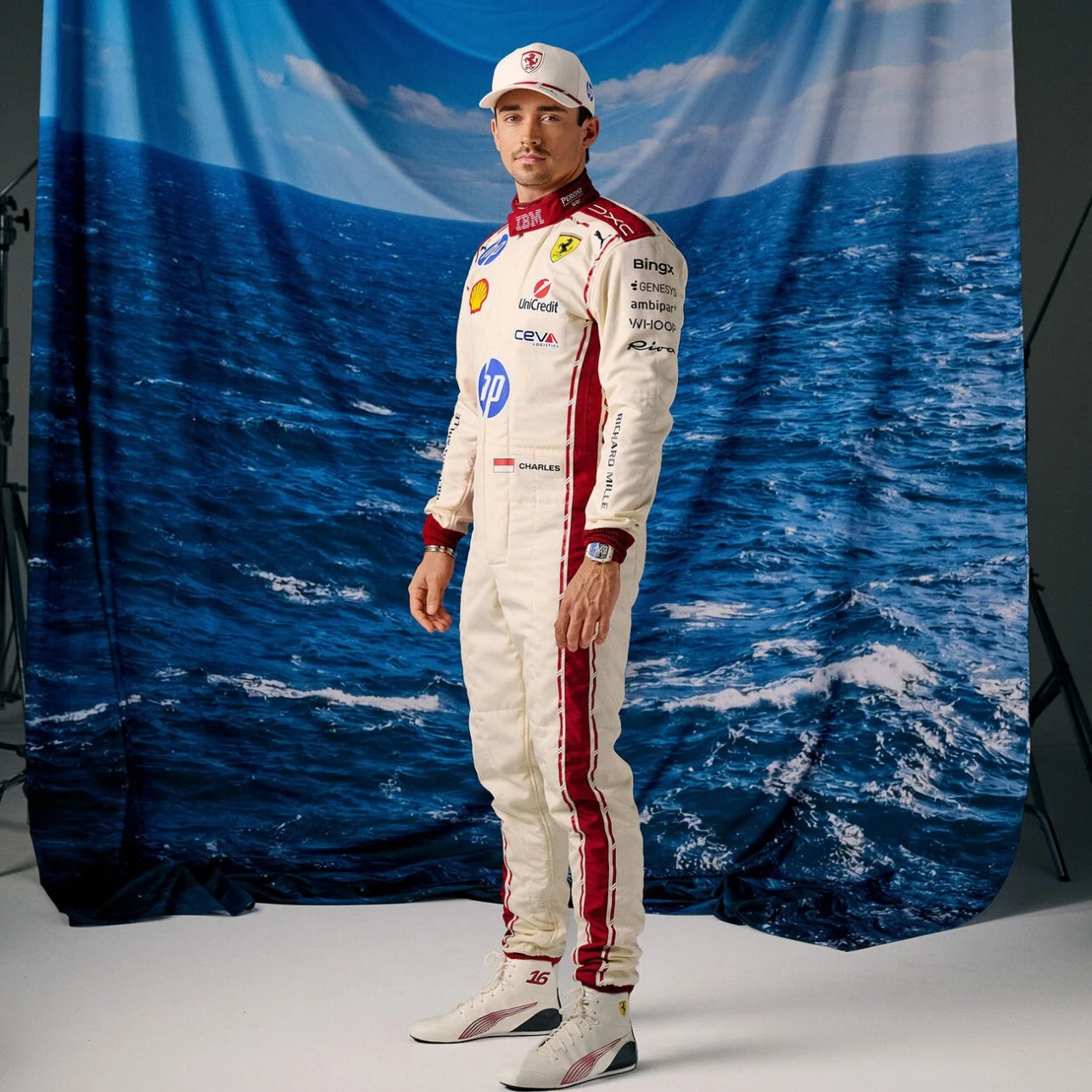 SCUDERIA FERRARI RP SE MONACO LECLERC CAP Frost Ivory