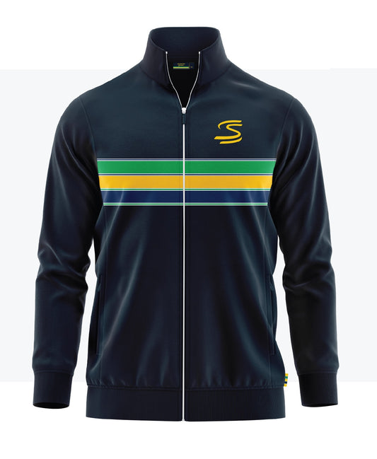SENNA RETRO TRICOT STRIPE JACKET MENS NAVY