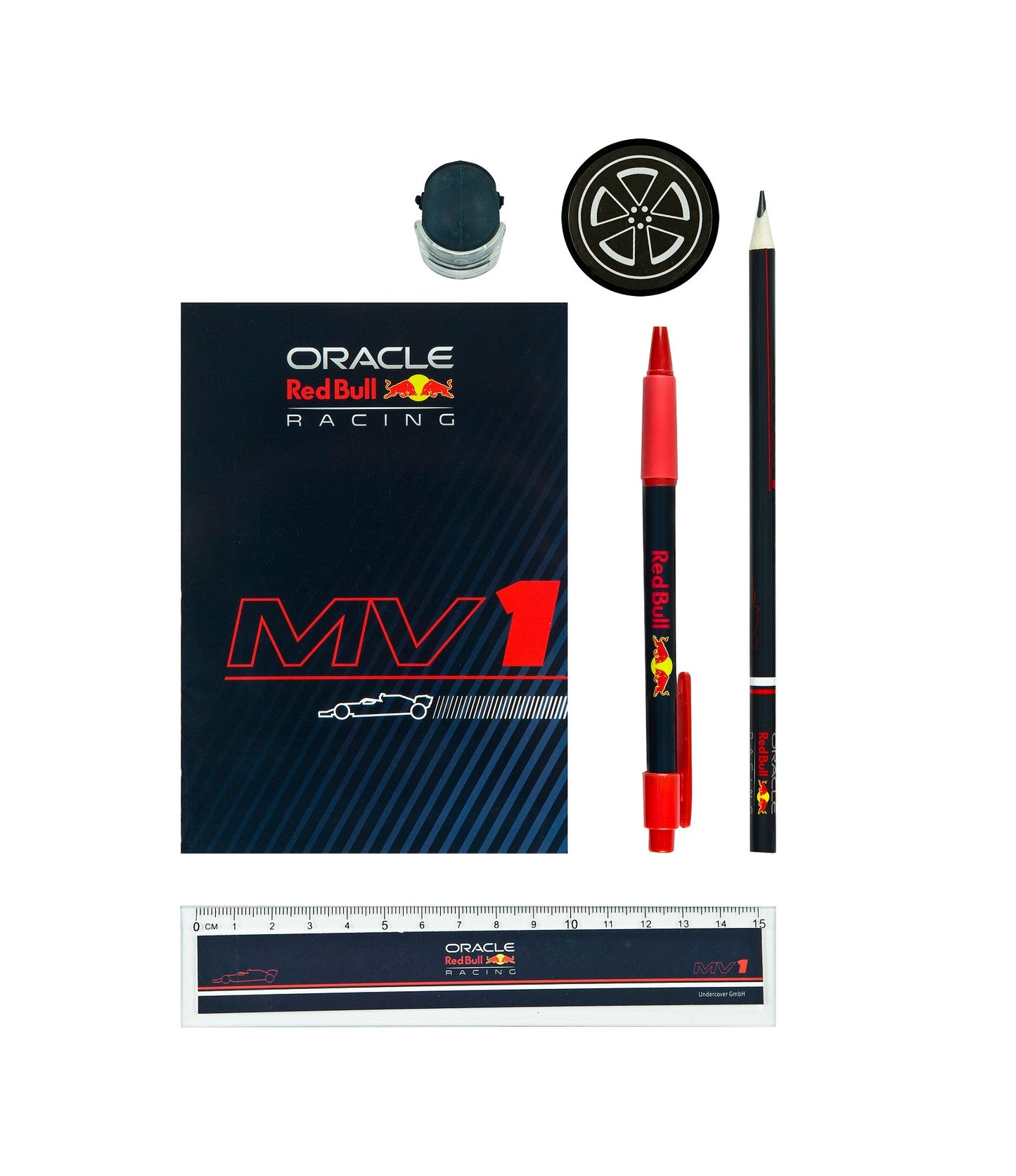 MV1 Writing set with pvc bag : pencil, ballpen, ruler, sharpener, 3D eraser, notebook A6 20 sheets