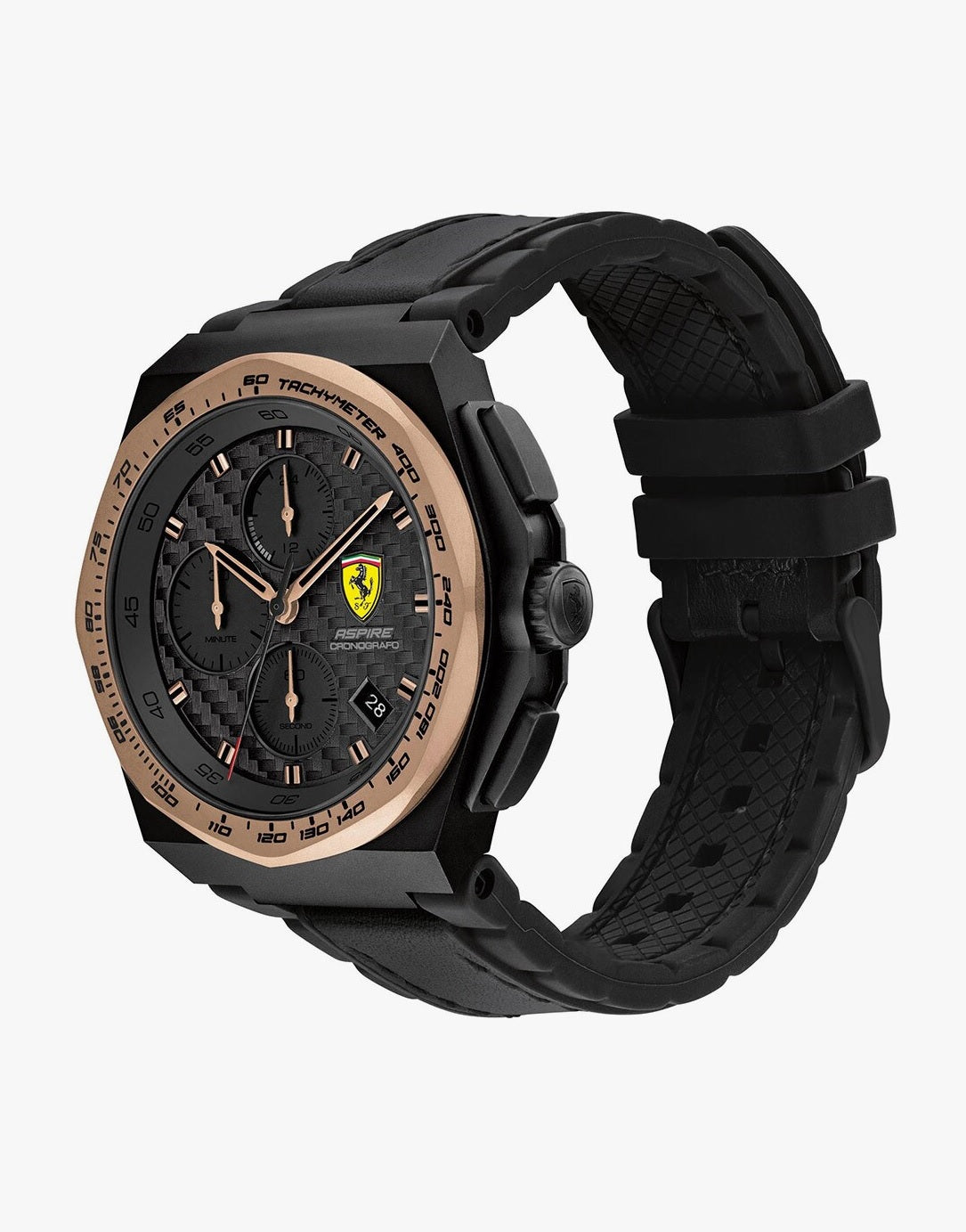 Scuderia Ferrari Chronograph Watch / 44mm / Quartz / 5ATM / SS & Leather