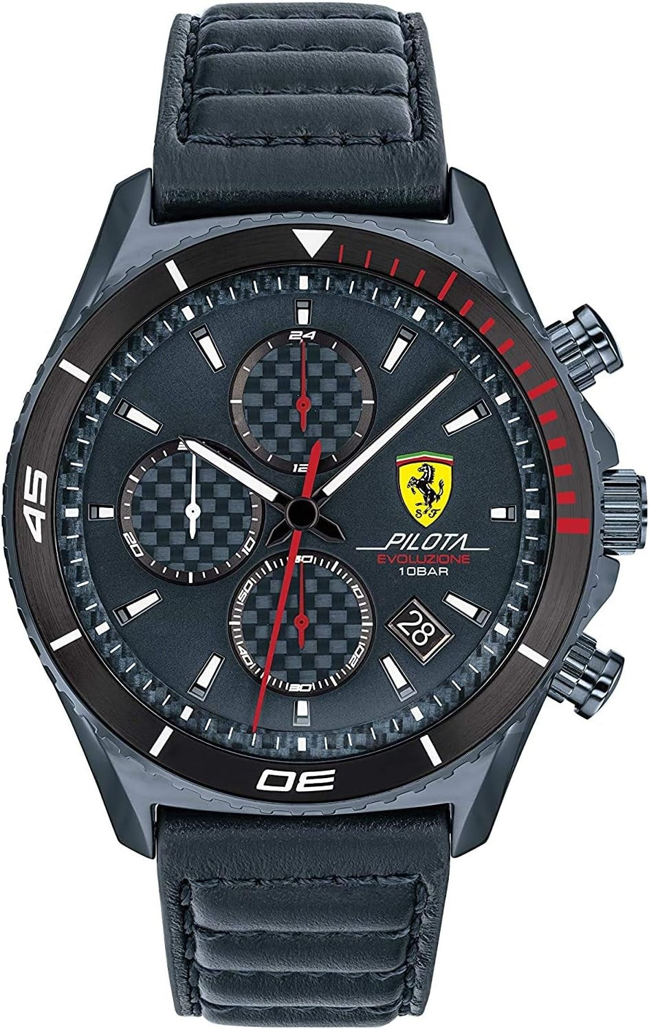 Scuderia Ferrari Pilota Dial Watch 44mm / Quartz / 5ATM / Leather Blu